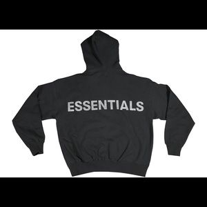 FEAR OF GOD  ESSENTIALS REFLECTIVE BLACK HOODIE